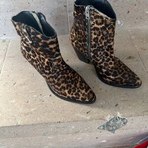 All Saints Leopard Print Ankle Boots